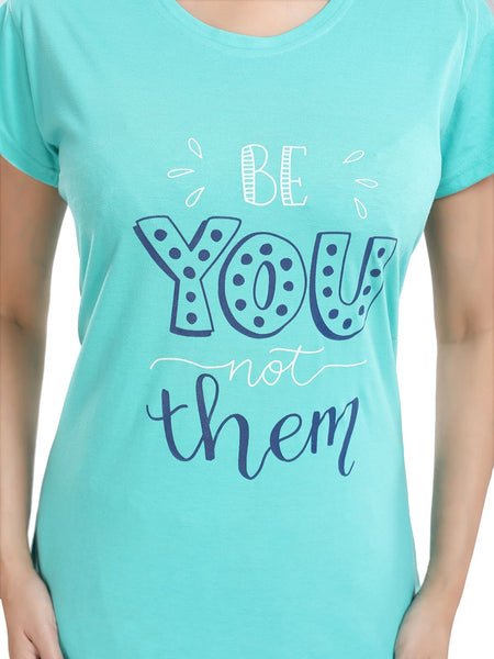 Be You Printed T-shirt With Pyjamas