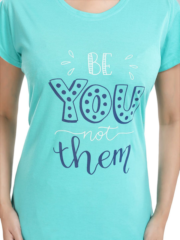Be You Printed T-shirt With Pyjamas