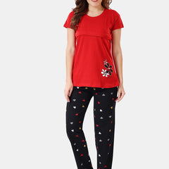 Be You Floral Printed Shirt And Pyjama Night Suit Set