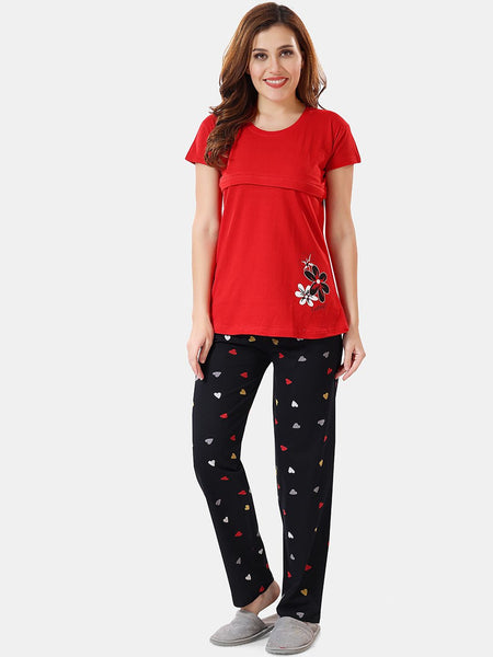 Be You Floral Printed Shirt And Pyjama Night Suit Set