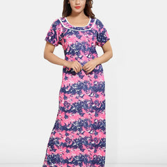 Be You Women Abstract Printed Maxi Nightdress