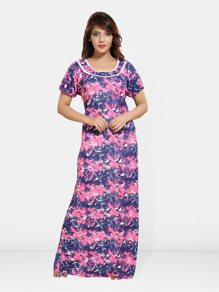Be You Women Abstract Printed Maxi Nightdress