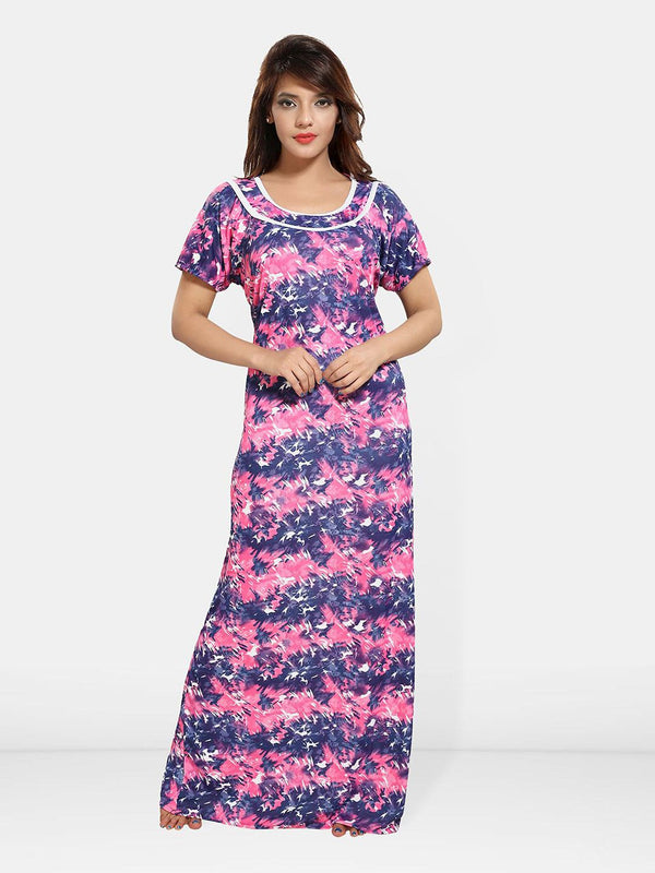 Be You Women Abstract Printed Maxi Nightdress