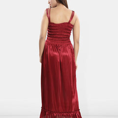 Be You Women Satin Maxi Wrap Nightdress With Robe