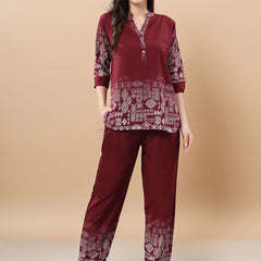 Be You Printed Mandarin Collar