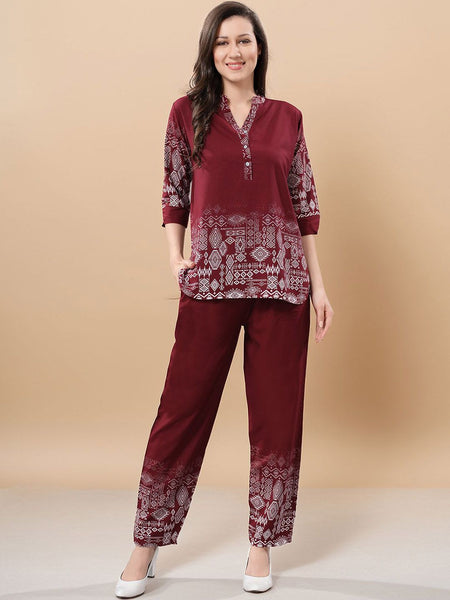 Be You Printed Mandarin Collar