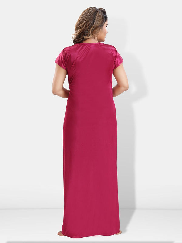 Be You 6 Pieces Satin Maxi Nightdress Set With Robe And Lingerie Set