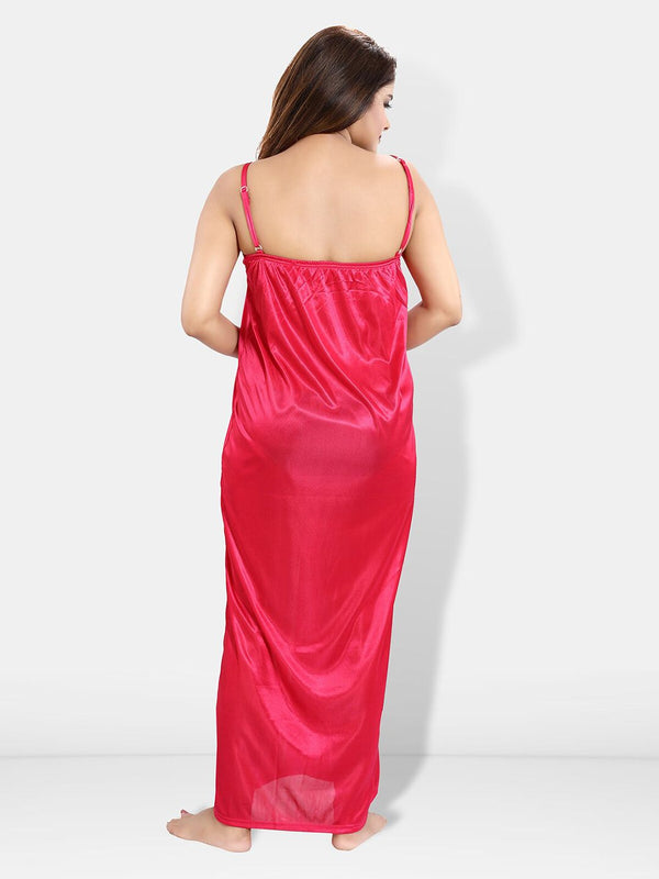Be You 6 Pieces Satin Maxi Nightdress