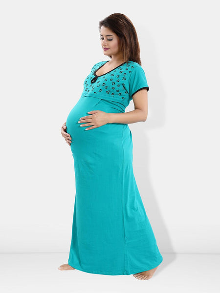 Be You Printed Maternity Maxi Nightdress