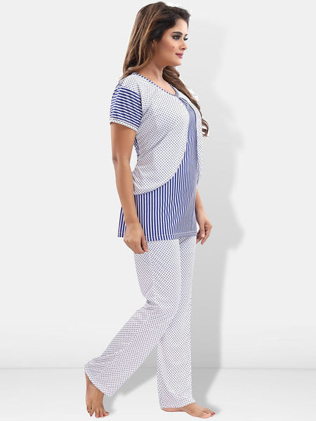 Be You Striped Satin Night Suit