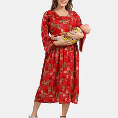 Be You Abstract Printed A Line Maternity Dress