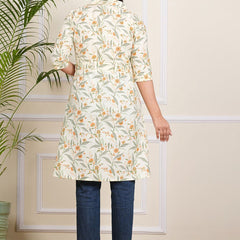 Be You Floral Printed Pure Cotton A-Line Kurta