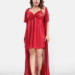 Be You Satin Wrap Nightdress With Robe