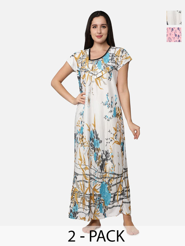 Be You Printed Maxi Nightdress Pack Of 2