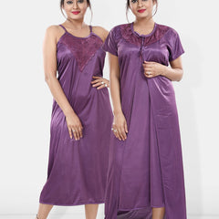 Be You Maxi Satin Wrap Nightdress With Robe