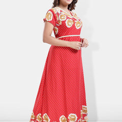 Be You Printed V-Neck Satin Maternity Maxi Nightdress