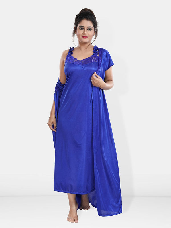 Be You Maxi Satin Wrap Nightdress With Robe