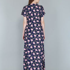 Be You Women Printed Maternity Maxi Nightdress