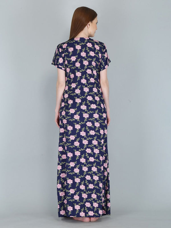 Be You Women Printed Maternity Maxi Nightdress
