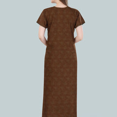 Be You Brown Printed Maxi Nightdress