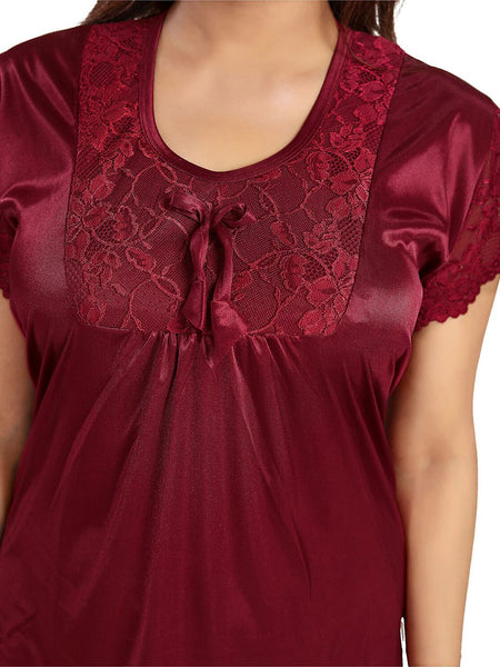 Be You Lace Satin Maxi Nightdress