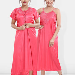 Be You Maxi Satin Wrap Nightdress With Robe