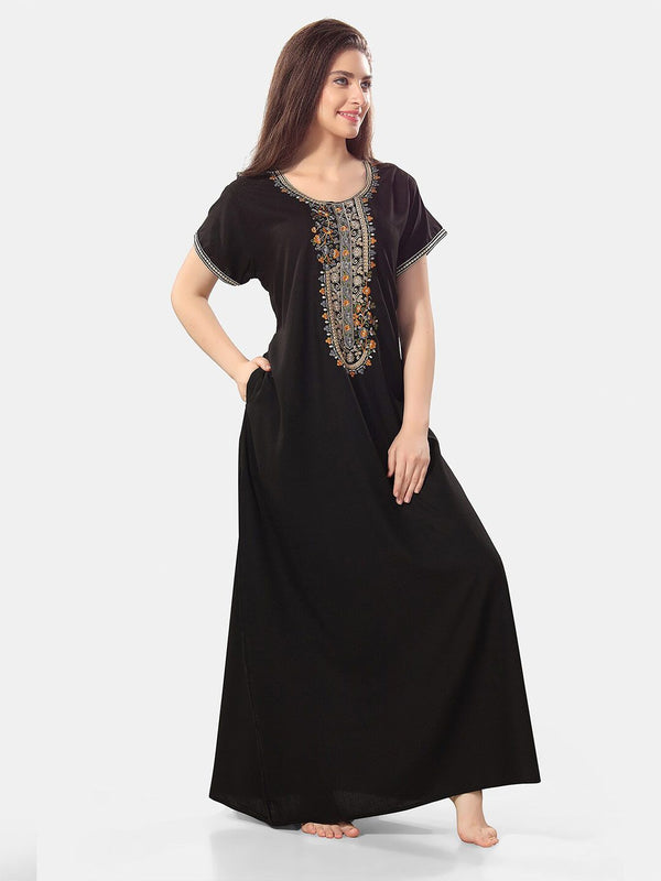 Be You Floral Embroidered Maxi Nightdress