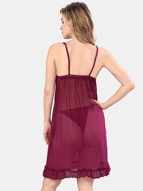 Be You Self Design Net Shoulder Straps Baby Doll