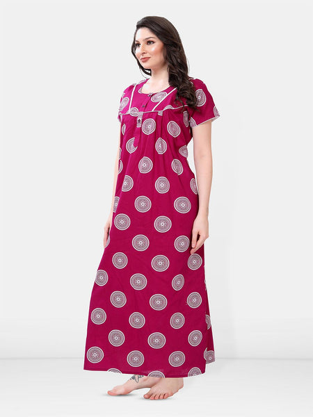 Be You Ethnic Motifs Printed Maxi Nightdress