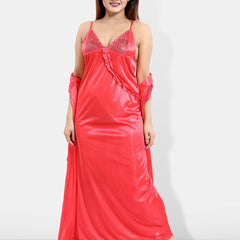 Be You 6 Pieces Satin Maxi Nightdress