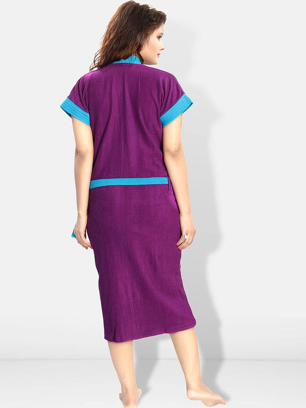 Be You Violet Pure Cotton Absorbent Bath Robe