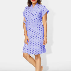 Be You Women Printed Cotton Anti-bacterial Super Soft Bath Robe With Belt