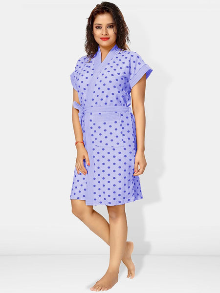 Be You Women Printed Cotton Anti-bacterial Super Soft Bath Robe With Belt