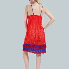 Be You Solid Lace Details Satin Nighty with Robe