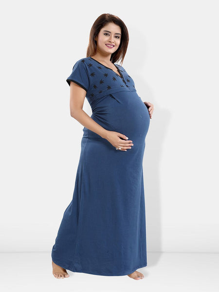 Be You Printed Maternity Maxi Nightdress