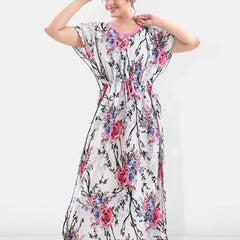 Be You Printed Maxi Satin Kaftan Nightdress