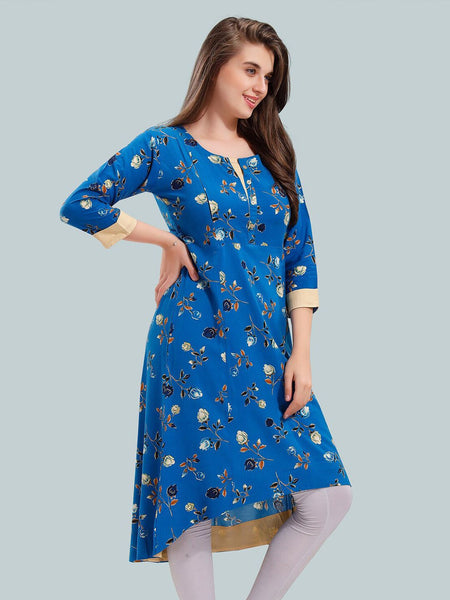 Be You Floral Printed Round Neck Maternity A-Line Kurta