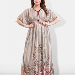 Be You Floral Printed Satin Kaftan Nightdress