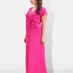 Be You 6 Pieces Satin Maxi Nightdress Set With Robe And Lingerie Set