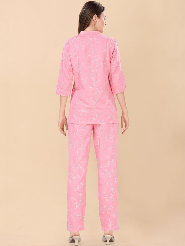 Be You Embroidered Top With Trousers Co-Ords