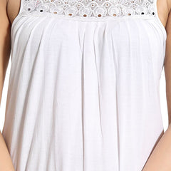 Be You Women Lace Cotton Maxi Nightdress