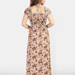 Be You Women Printed Maxi Nightdress