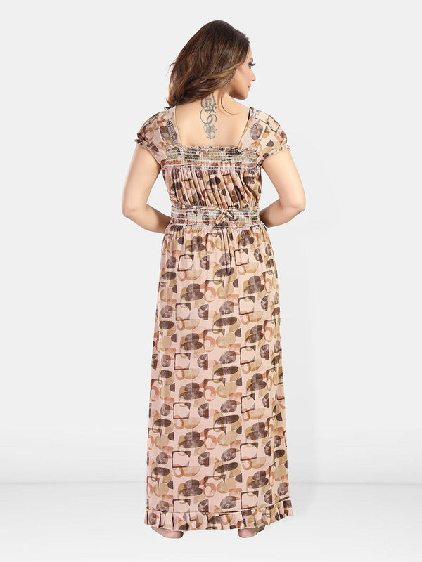 Be You Women Printed Maxi Nightdress