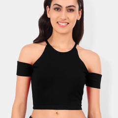 Be You Cold-Shoulder Cotton Crop Top