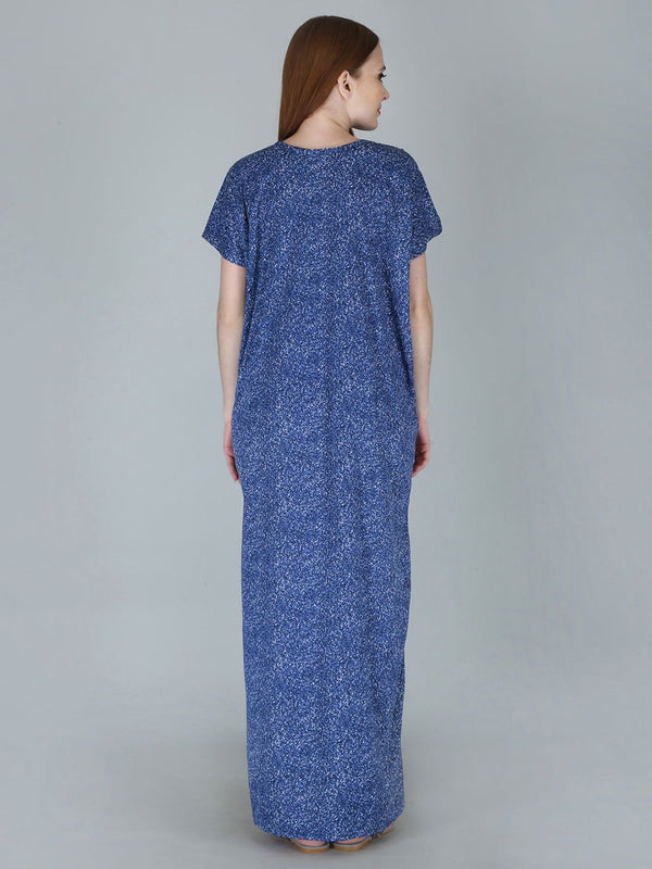 Be You Women Printed Satin Maxi Nightdress