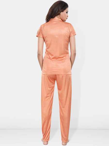 Be You Lapel Collar Satin Night suit