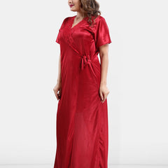 Be You Satin Wrap Nightdress With Robe