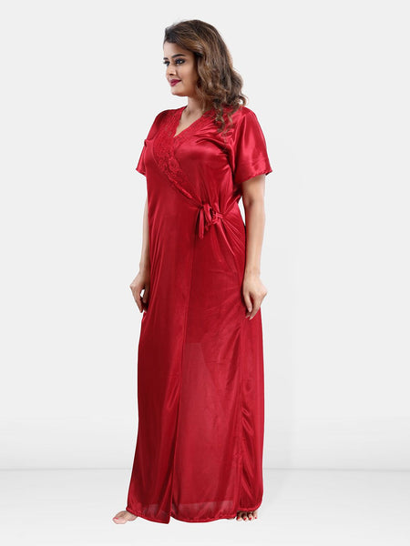 Be You Satin Wrap Nightdress With Robe