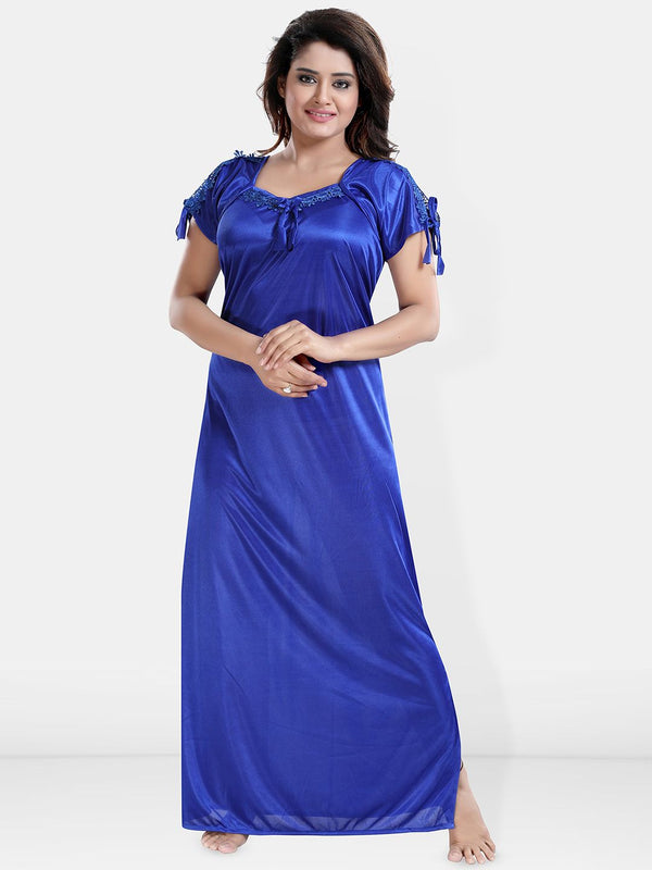Be You Printed Pack Of 2 Satin Maxi Nightdress