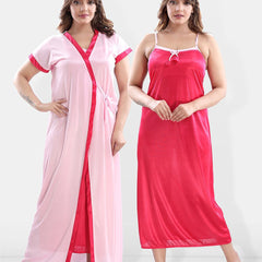 Be You Shoulder Straps Satin Maxi Nightdress with Robe